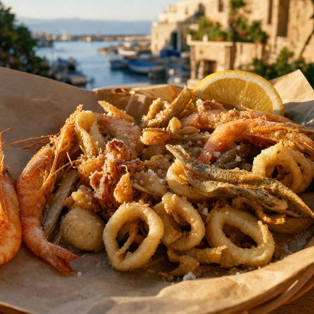 Friggitoria sul lungomare di Giulianova con fritto di pesce misto